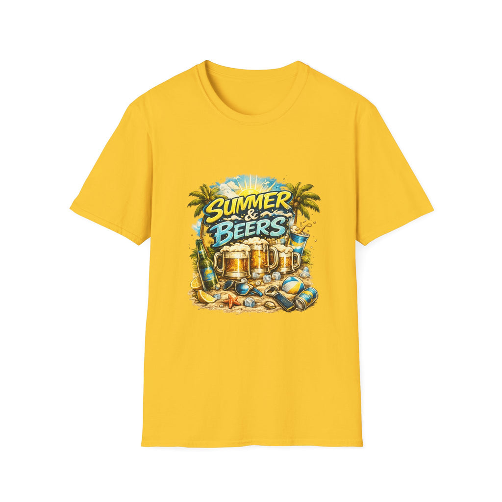 Summer & Beers Beach Party T-Shirt – Tropical Vacation Graphic Tee