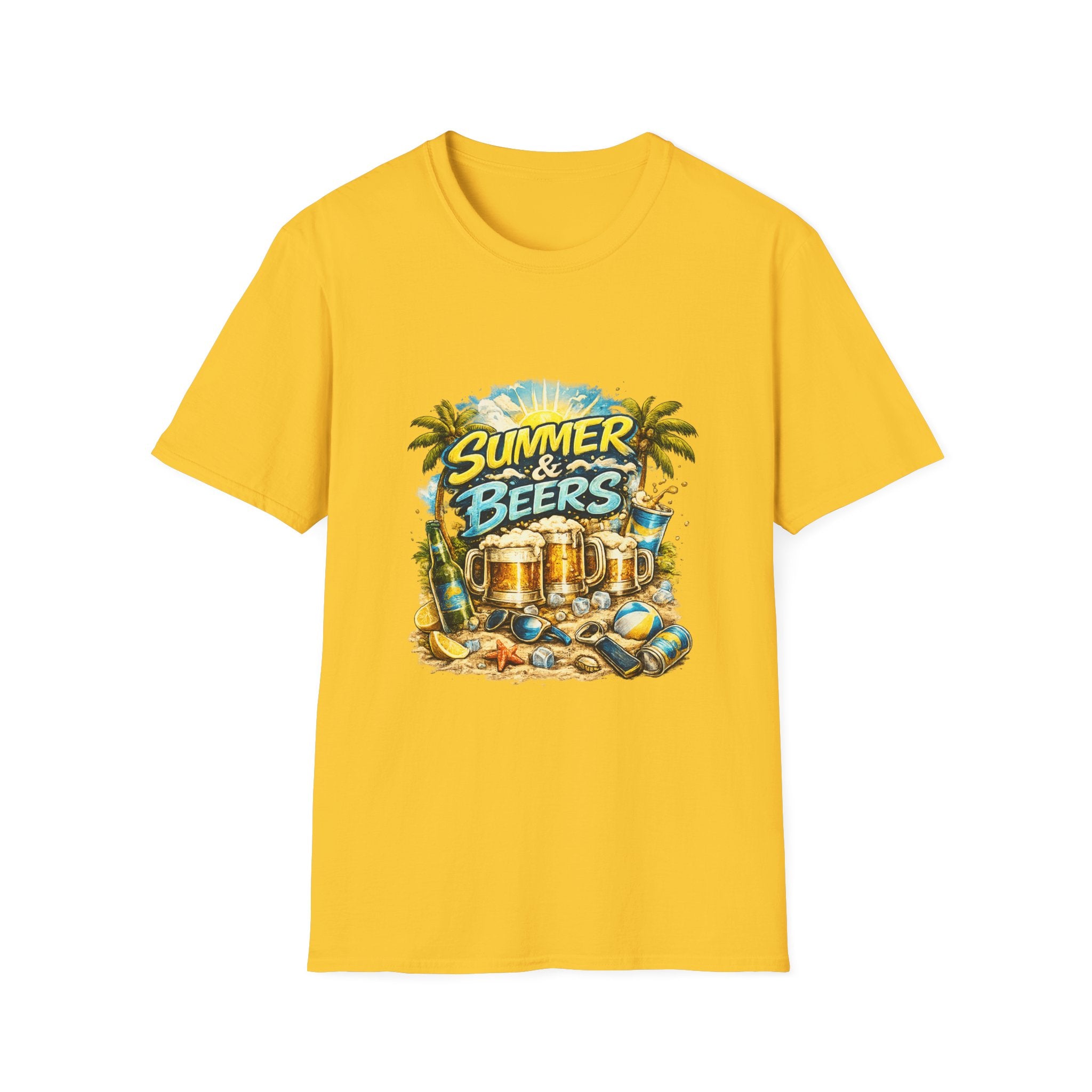 Summer & Beers Beach Party T-Shirt – Tropical Vacation Graphic Tee