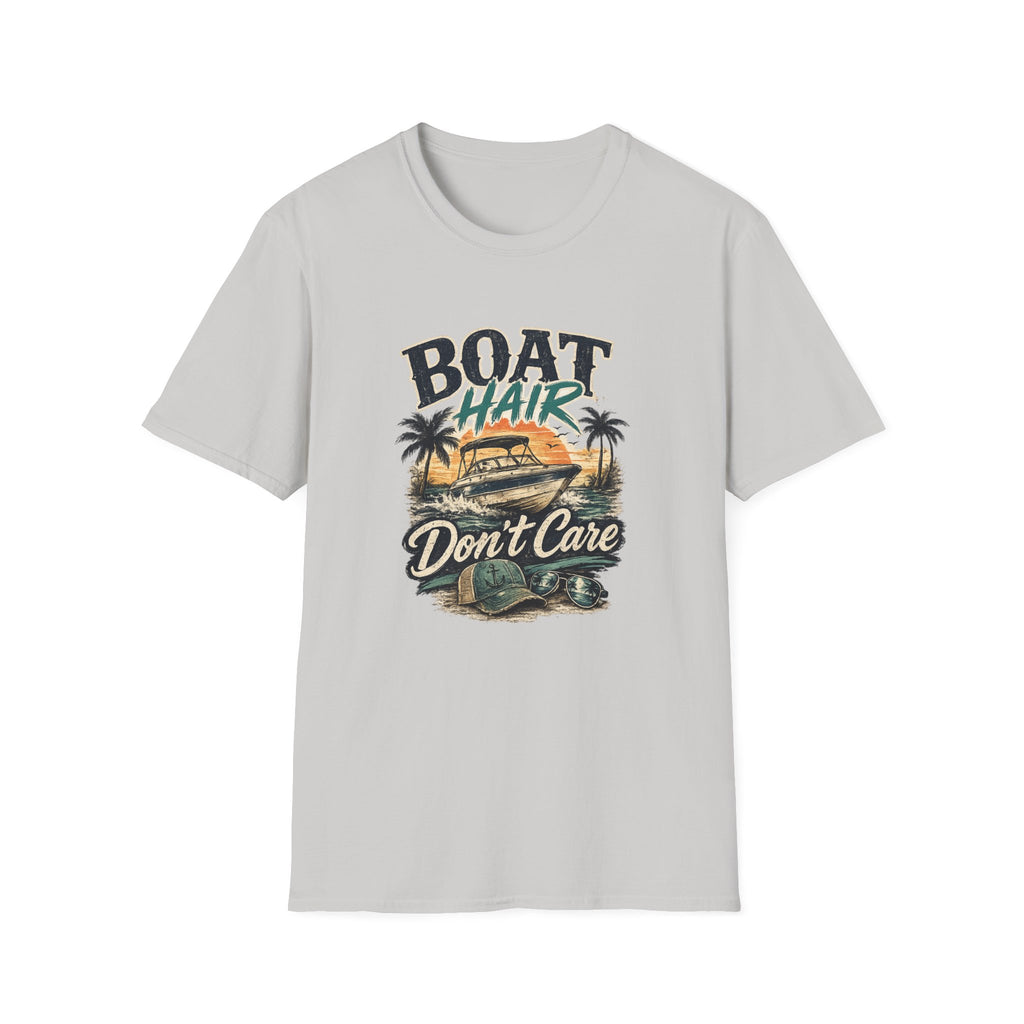 Boat Hair Don't Care T-Shirt | Boat Graphic, Palm Trees, Sunset