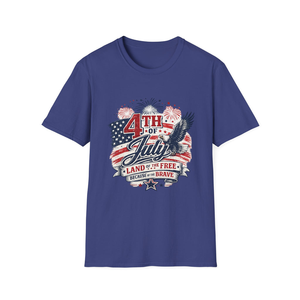 4th of July Land of the Free Because of the Brave Patriotic T-Shirt