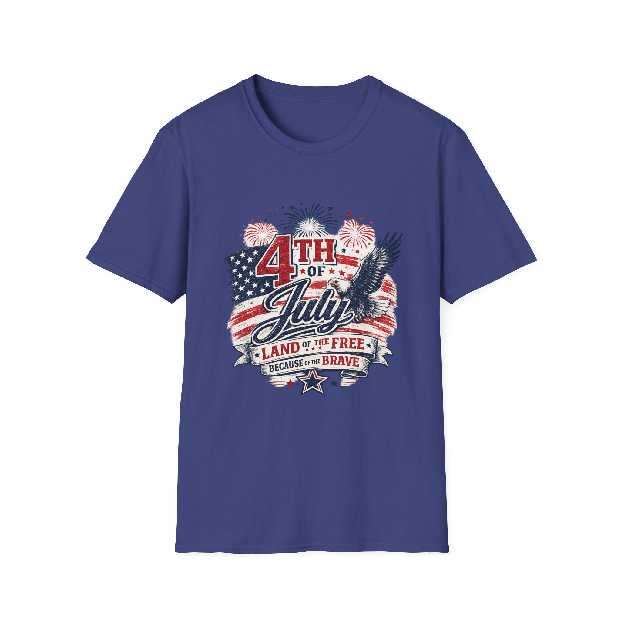 4th of July Land of the Free Because of the Brave Patriotic T-Shirt