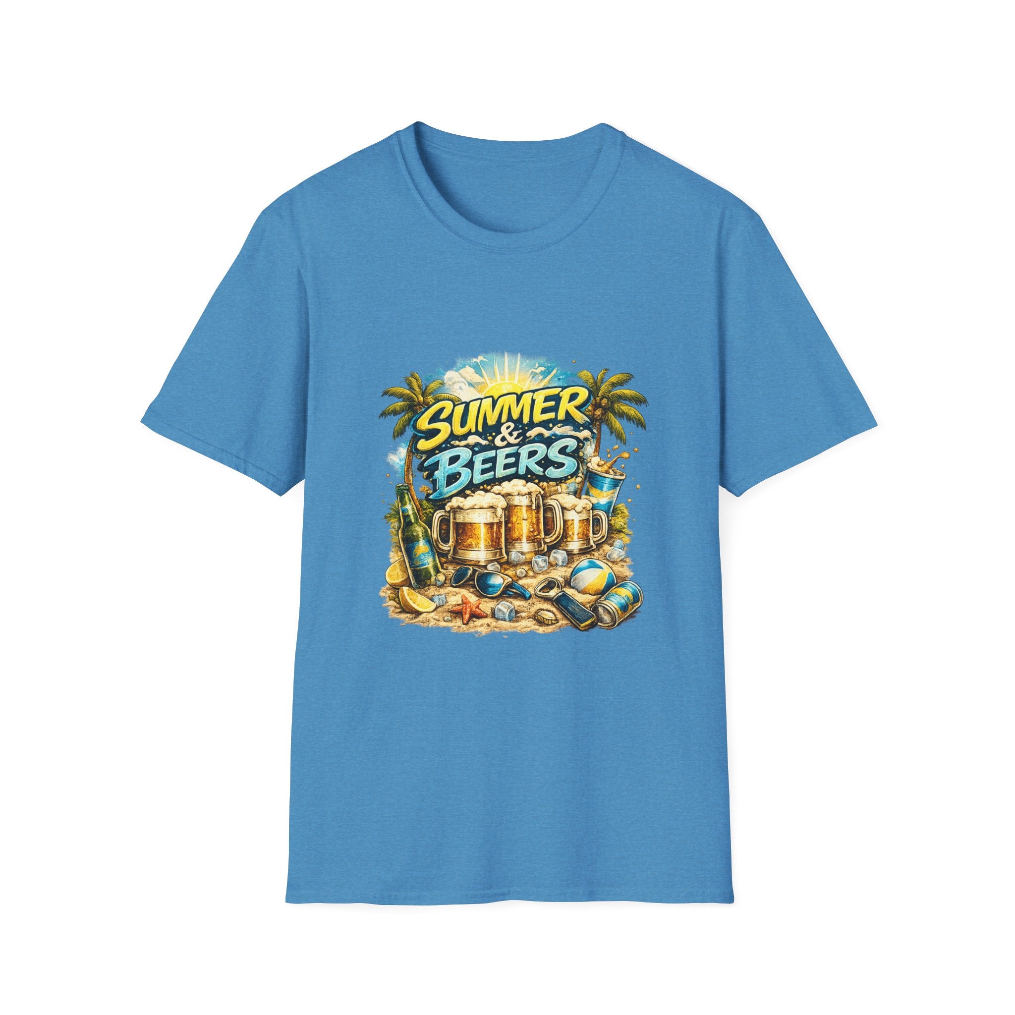 Summer & Beers Beach Party T-Shirt – Tropical Vacation Graphic Tee