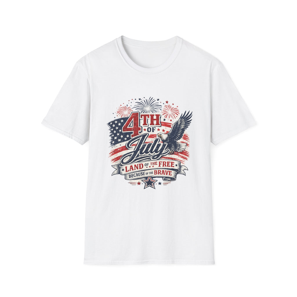 4th of July Land of the Free Because of the Brave Patriotic T-Shirt