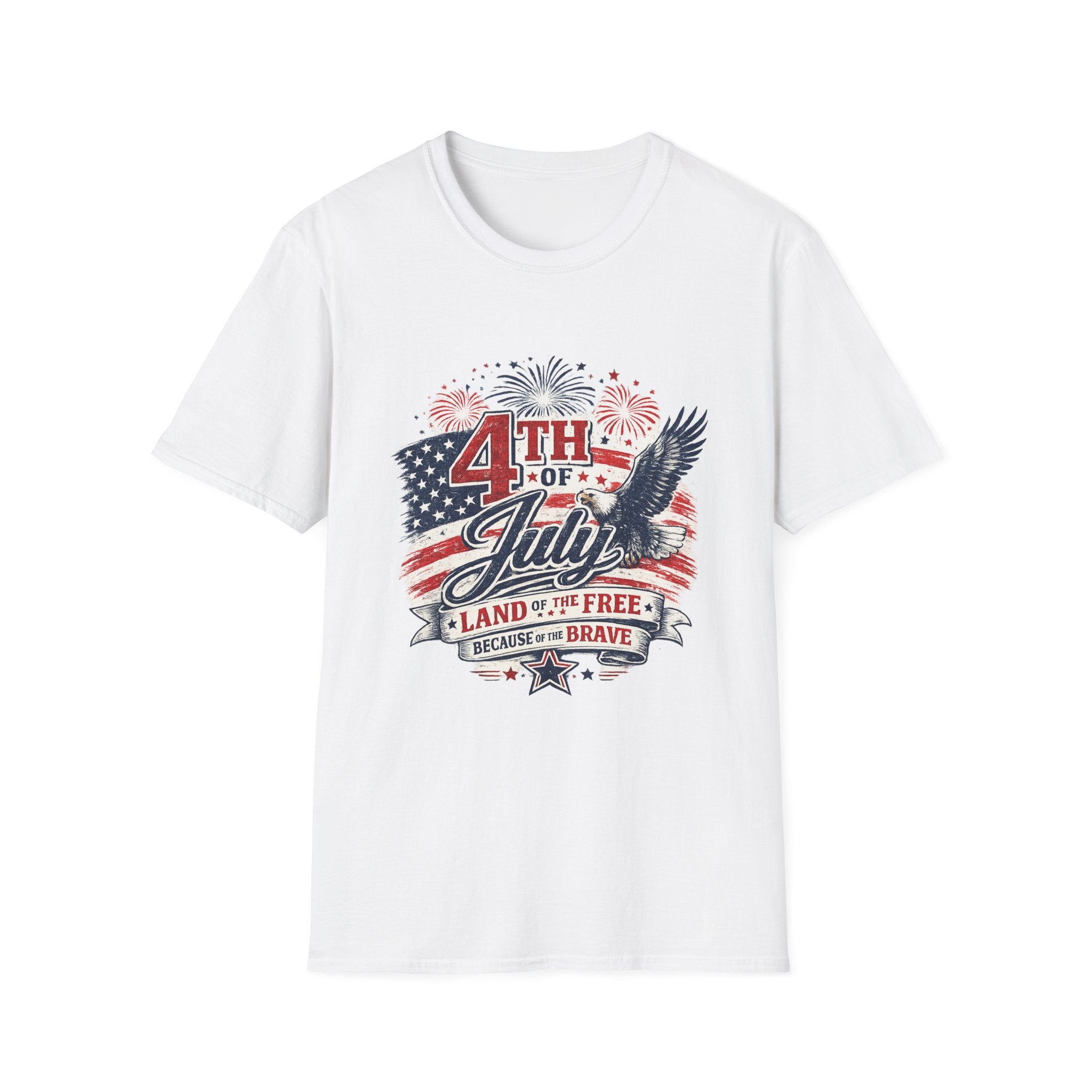 4th of July Land of the Free Because of the Brave Patriotic T-Shirt