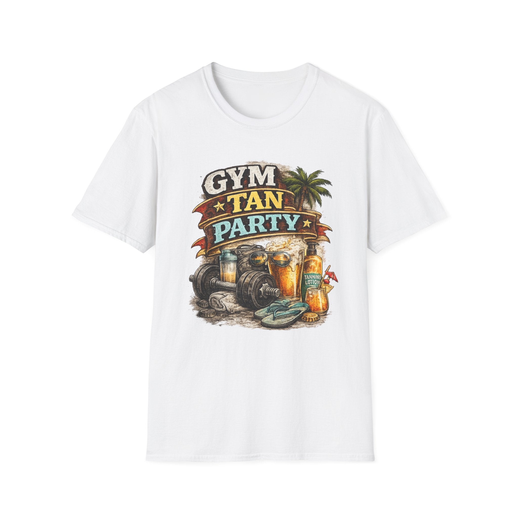 Gym Tan Party T-Shirt – Beach Body Summer Lifestyle Tee