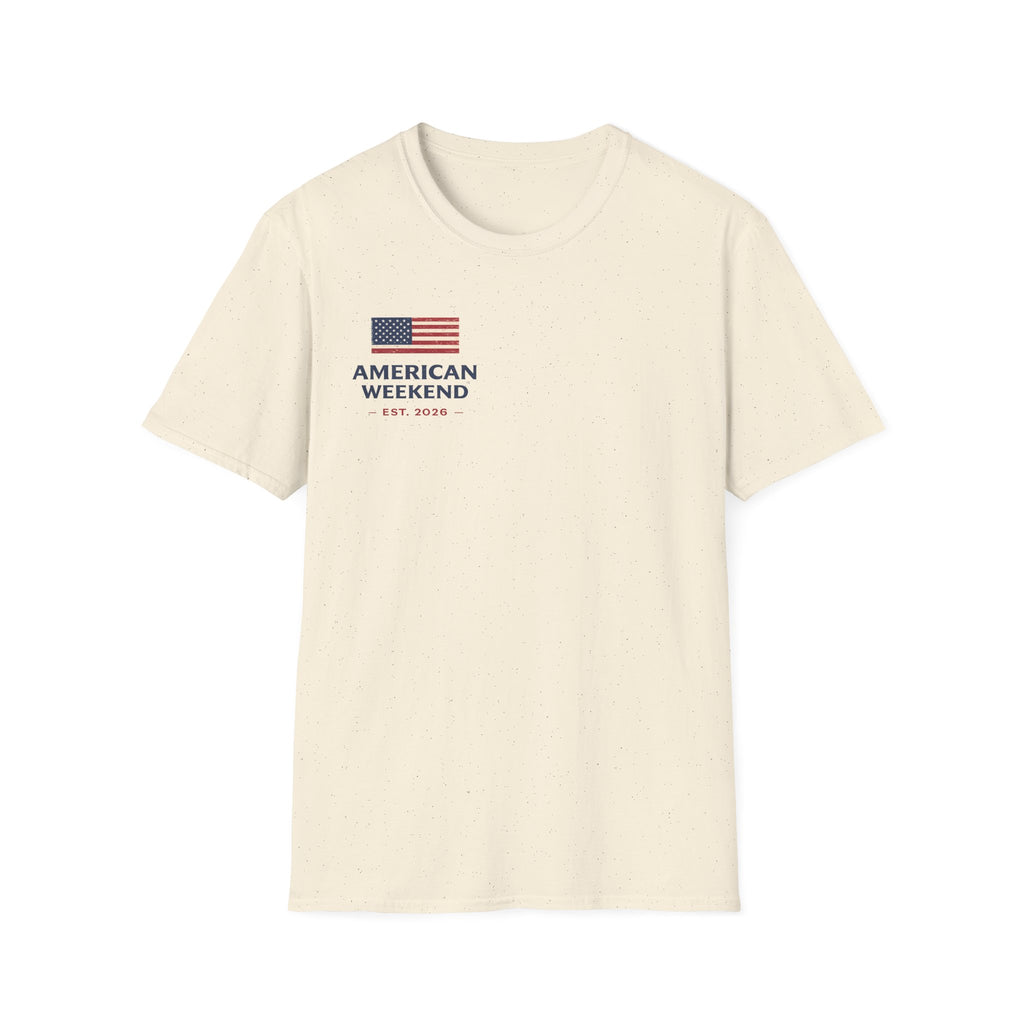 American Weekend T-Shirt – Flag Graphic “American Weekend • Est. 2026” Patriotic Tee