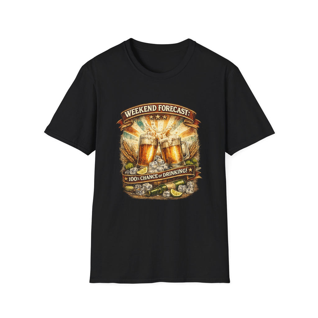 Weekend Forecast Beer Mug T-Shirt | Retro Brewery Graphic Tee