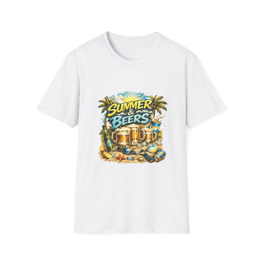 Summer & Beers Beach Party T-Shirt – Tropical Vacation Graphic Tee