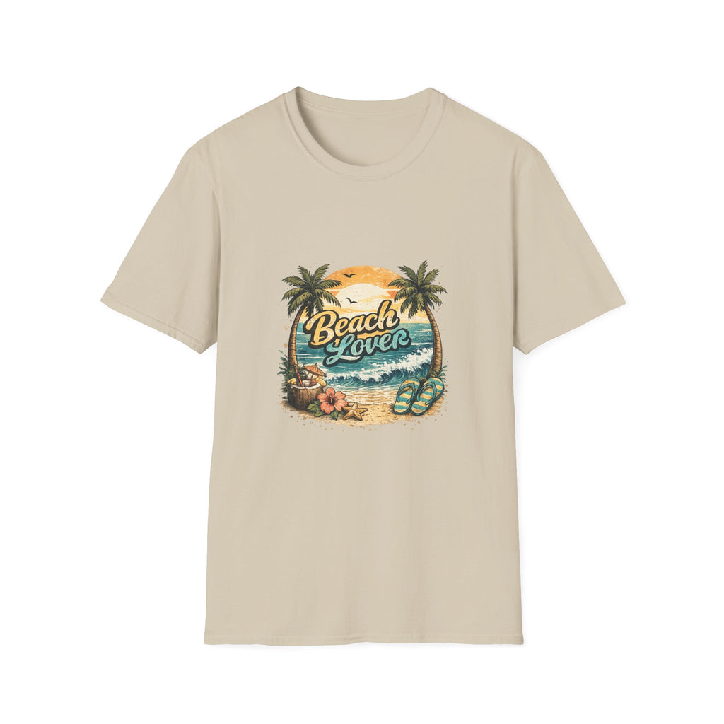 Beach Lover T-Shirt | Vintage Sunset Palm Trees Ocean Waves