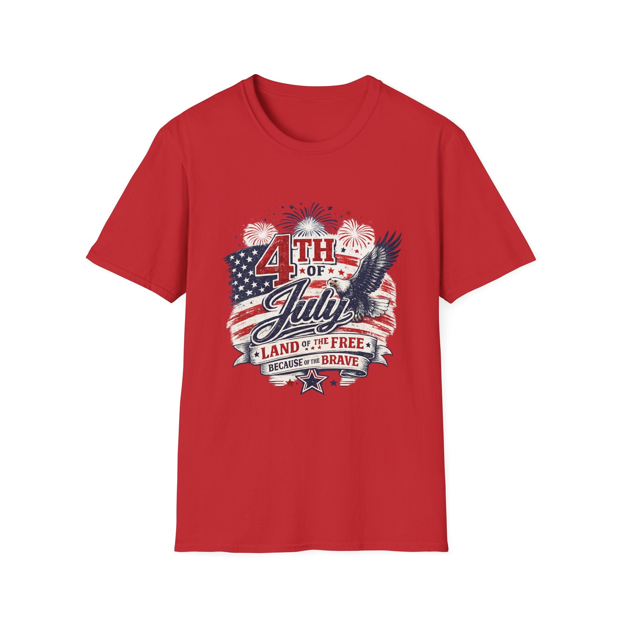 4th of July Land of the Free Because of the Brave Patriotic T-Shirt