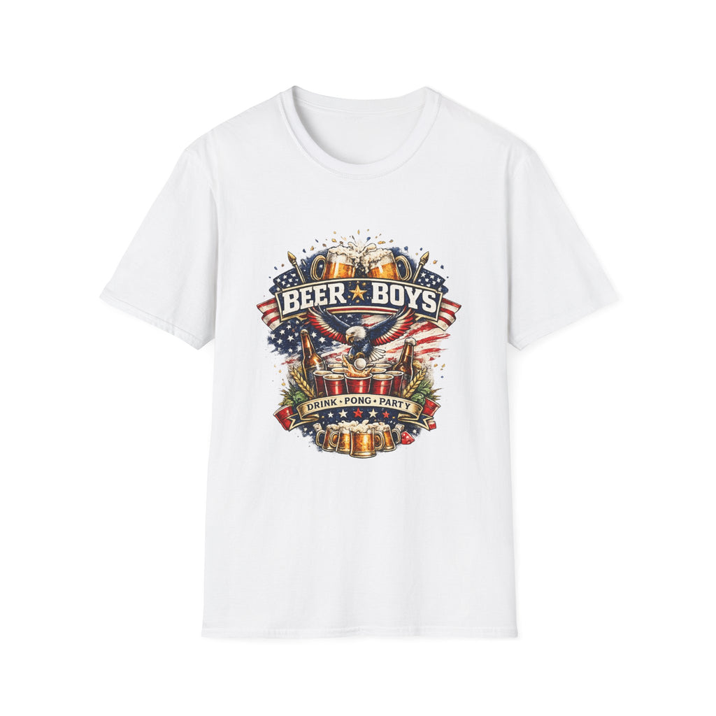 Beer Boys Drink Pong Party Patriotic Beer T-Shirt