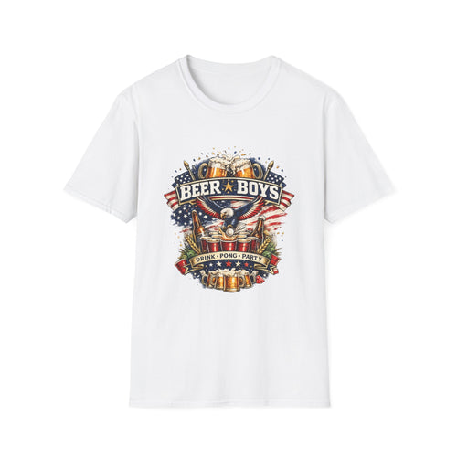 Beer Boys Drink Pong Party Patriotic Beer T-Shirt
