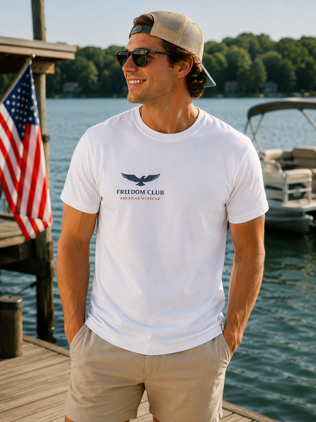 Freedom Club Eagle T-Shirt — American Weekend Patriotic Tee