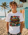 Back to Summer T-Shirt | Retro Beach Surf Palm Tree Design
