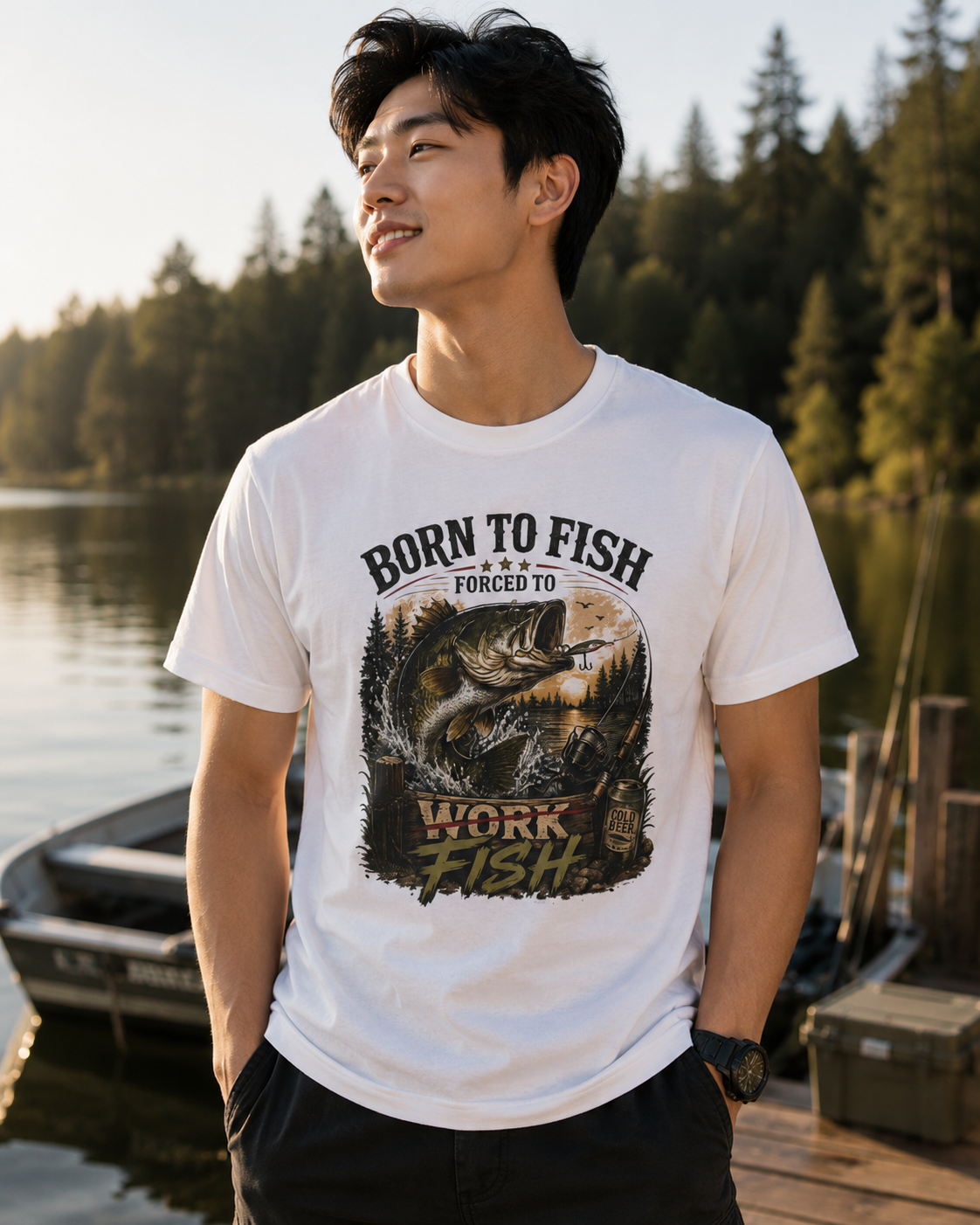 Born to Fish graphic T-Shirt | Fishing shirt, bass angler tee